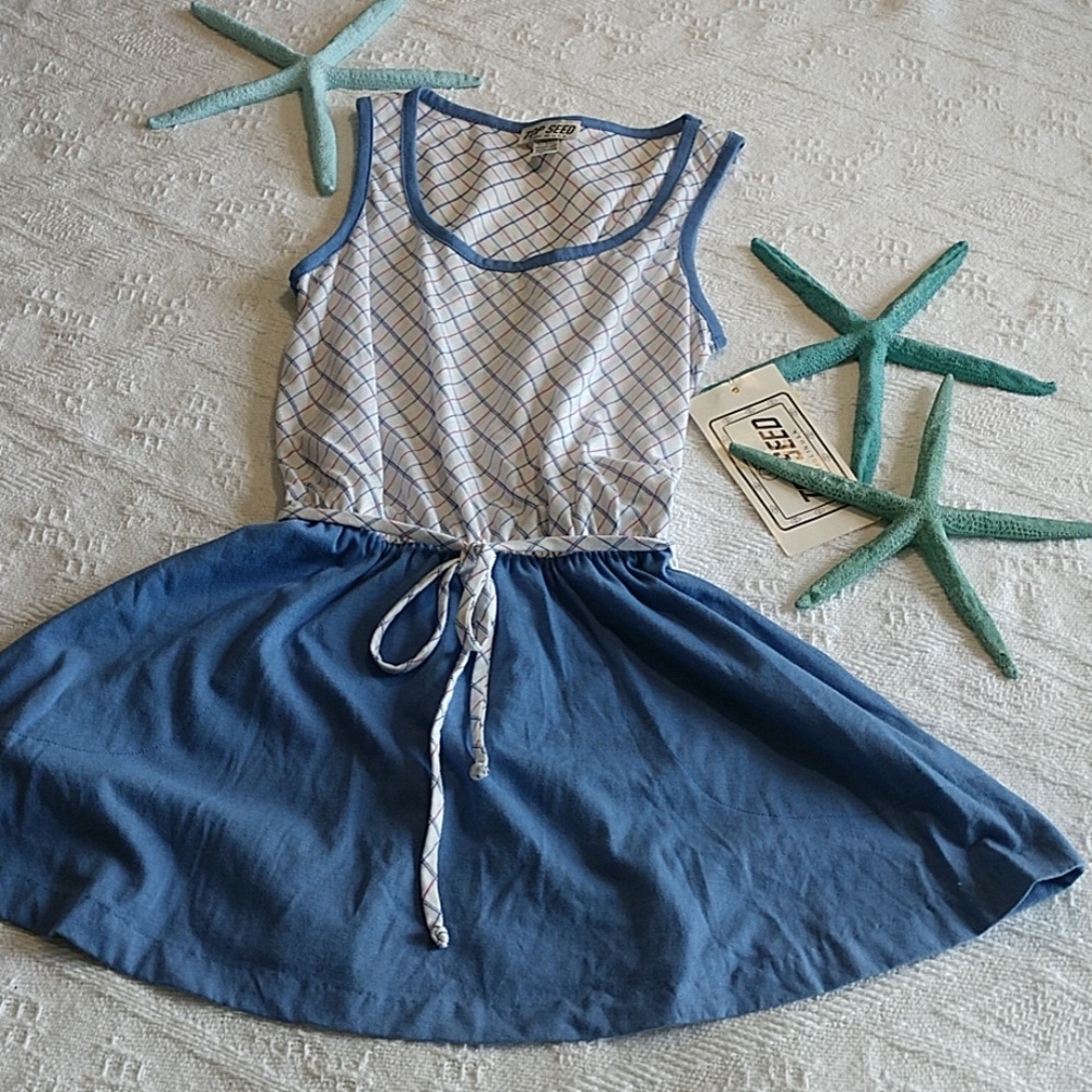 NEW Tennis Tunic Tank Top Sport Activewear Elastic Deep Pockets Top Seed Blue 6